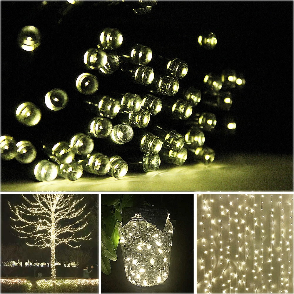 Solar Powered LED Fairy Light String 7M/12M/22M 8 Modes