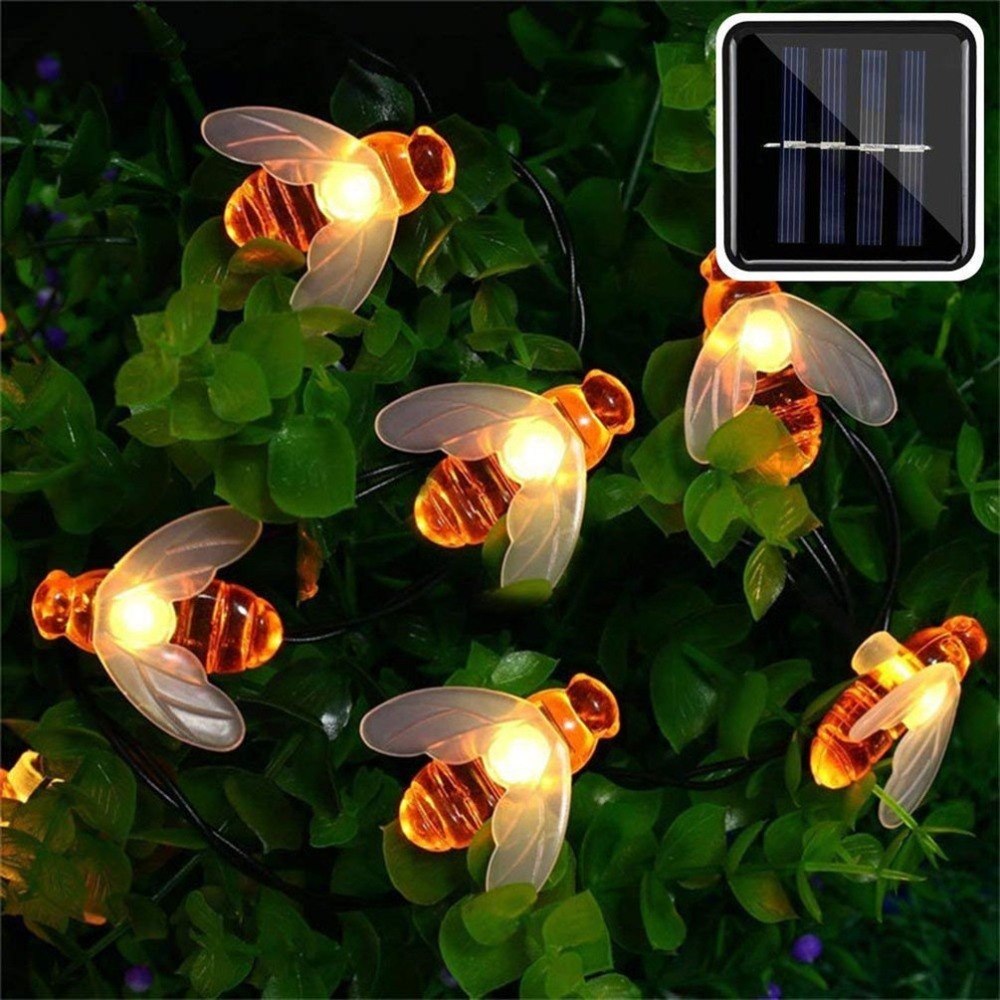 Solar Powered LED Bee Light String 5M/6.5M