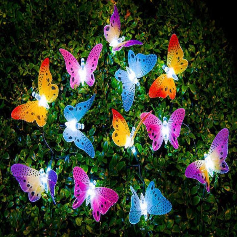 Solar Powered LED Butterfly Light String 4.8M