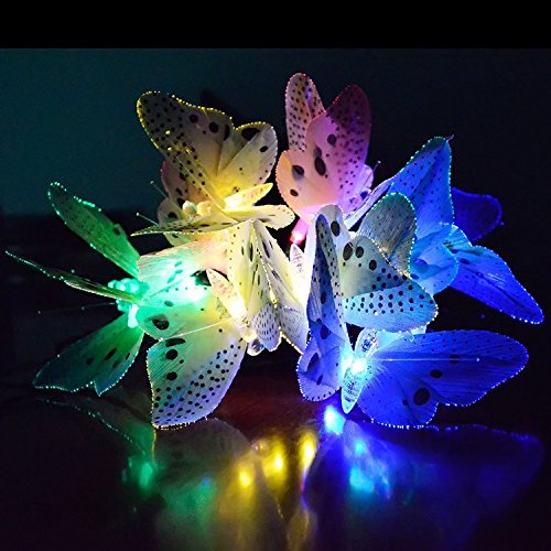 Solar Powered LED Butterfly Light String 4.8M