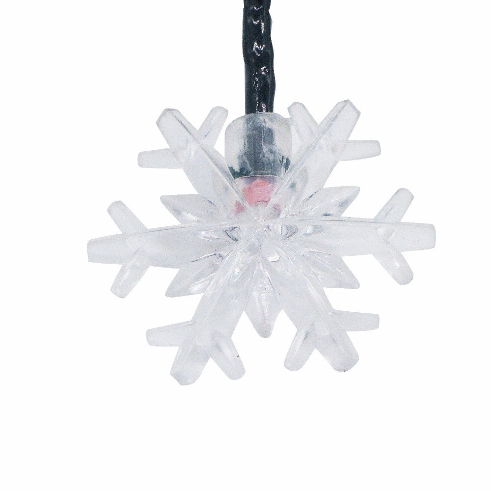 Solar Powered LED Snowflake Light String 4.8M