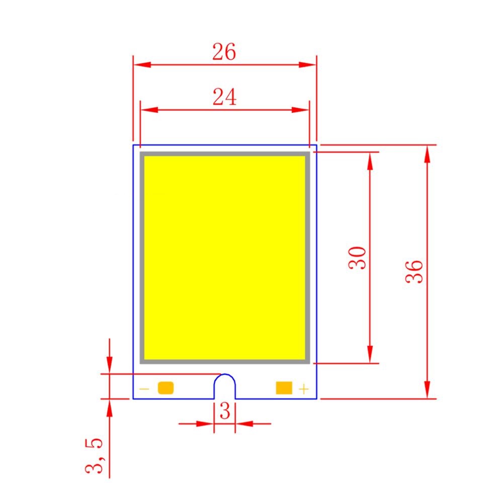 2W LED COB Light Module 36*26mm DC 12V White