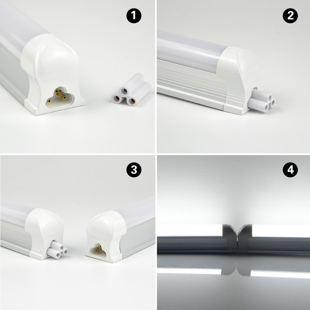 T8 LED Integrated Tube Light 0.6m/0.9m/1.2m/1.5m AC 160V-260V Emitting White/Warm White 