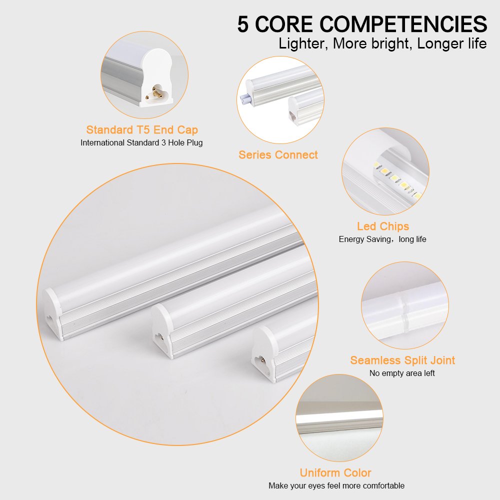 T5 LED Tube Light 0.3m/0.6m/0.9m/1m/1.2m AC 160V-260V Emitting White/Warm White 