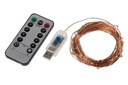 USB Powered LED Fairy Light String Copper Wire Remote Control 5/10/20M 8 Modes