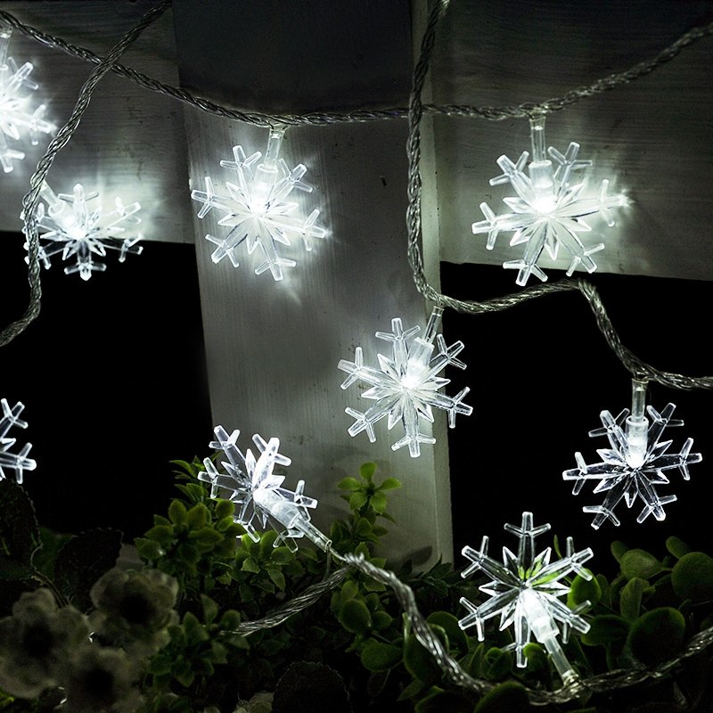 USB Powered LED Snowflake Light String 6M/10M 8 Modes