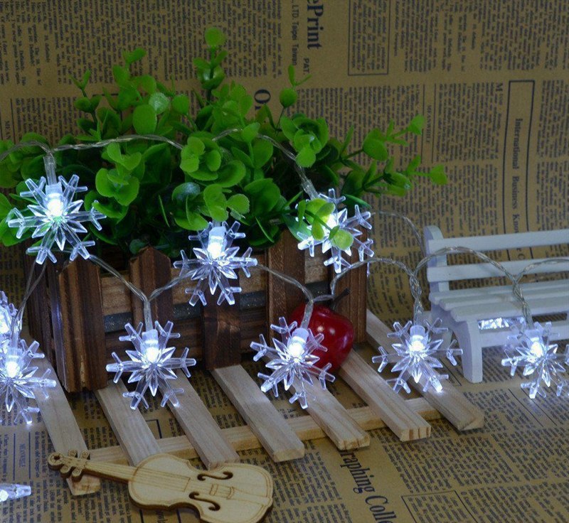 USB Powered LED Snowflake Light String 6M/10M 8 Modes