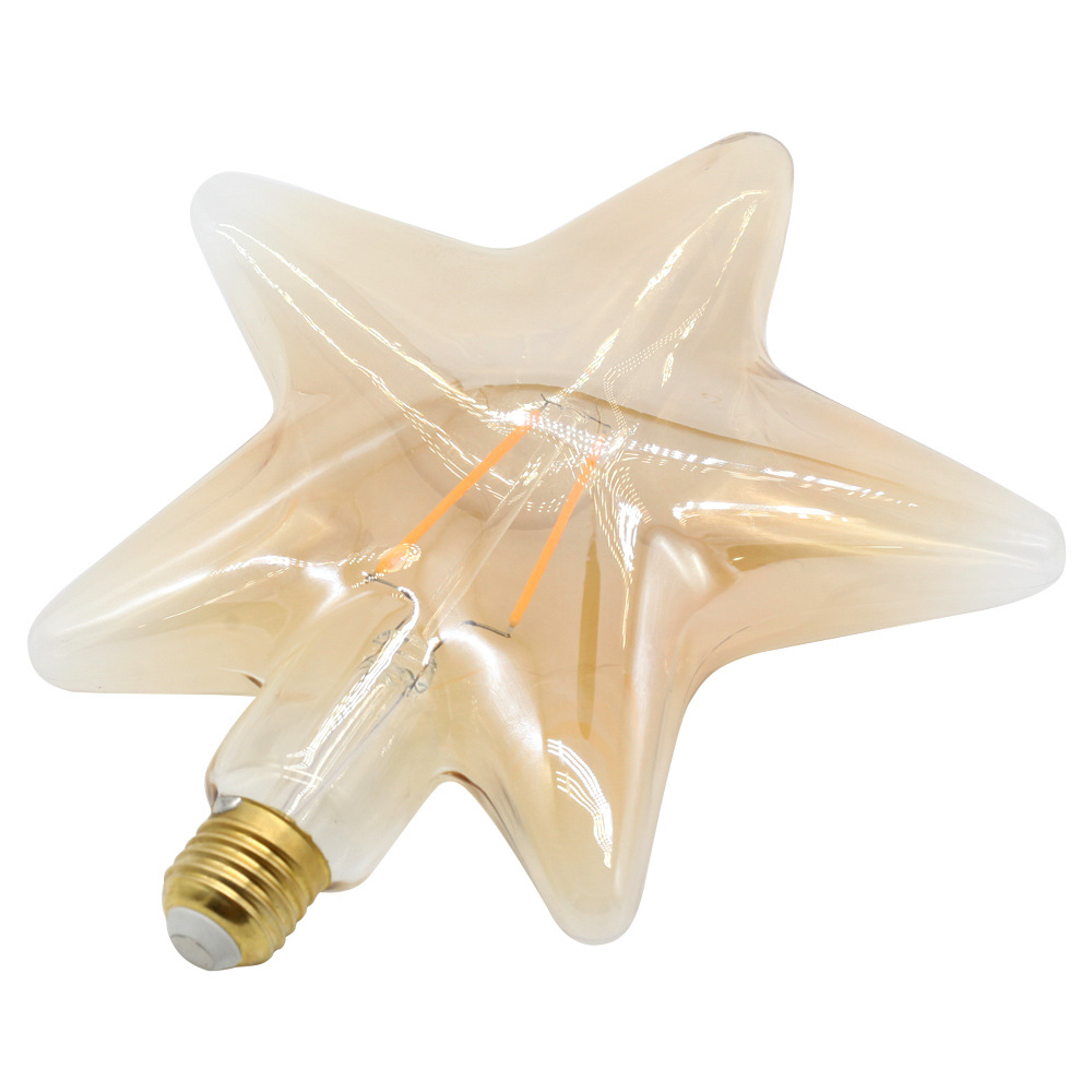 4W E27 Big Five-pointed Star LED Edison Bulb 220-240V Home Light LED Filament Light Bulb