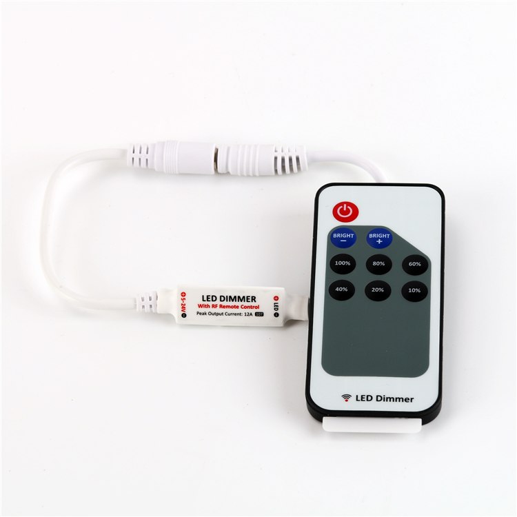Wireless LED Dimmer Controller with RF Remote for Single Color Strip Lights