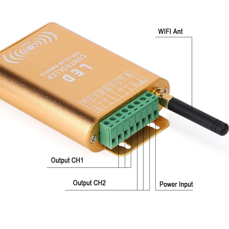 WiFi Connection SPI Controller /2048 Pixel LED Digital Addressable Controller