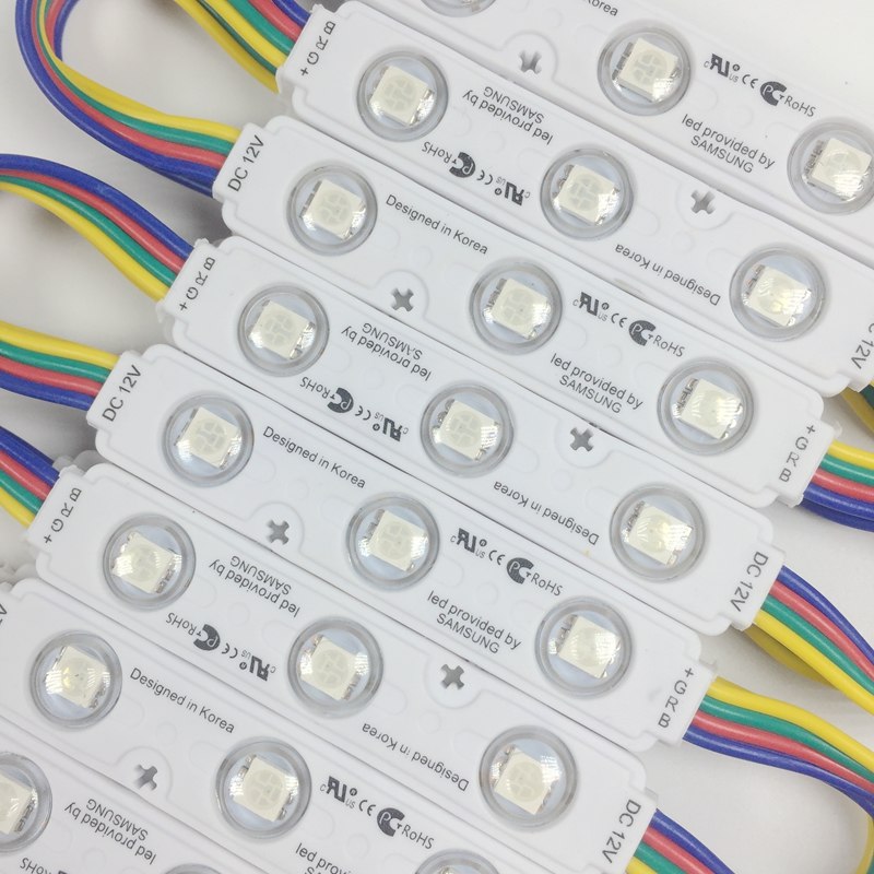 DC12V SMD 5050 LED Module 1.5W Waterproof RGB Color Changeable Injection Module 10pcs/lot 