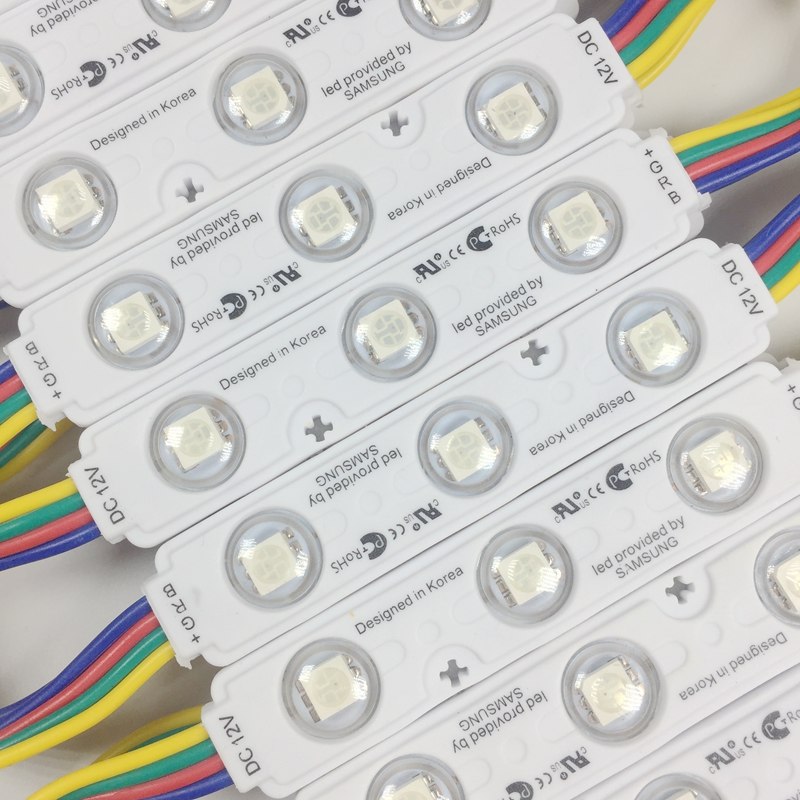 DC12V SMD 5050 LED Module 1.5W Waterproof RGB Color Changeable Injection Module 10pcs/lot 