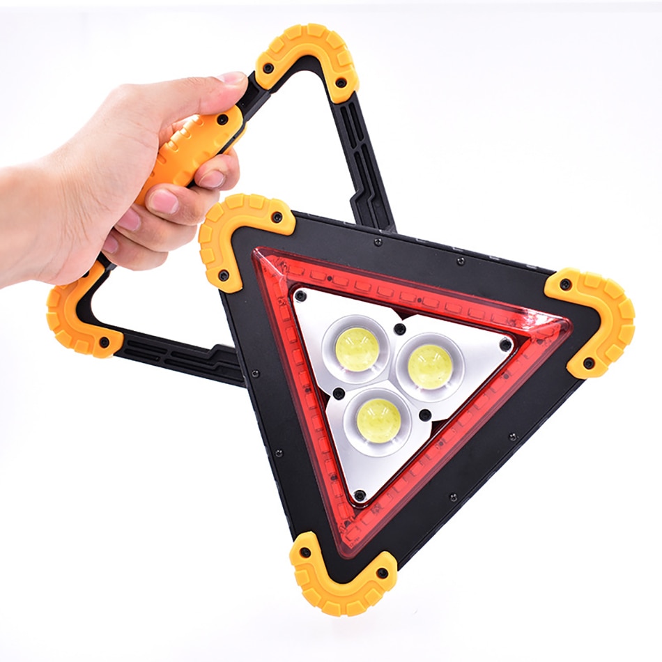 10W 50W Triangle COB Rechargeable Floodlight Warning Light