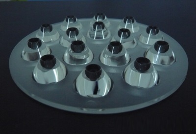 110mm Diameter LED Module Lens 15 LEDs 45° 60° Flat Water Clear Lens