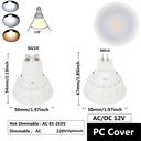 15W GU10 MR16 COB LED Bulb Lamp AC85-265V/DC12V LED No Dimmable Spotlight PC Cover