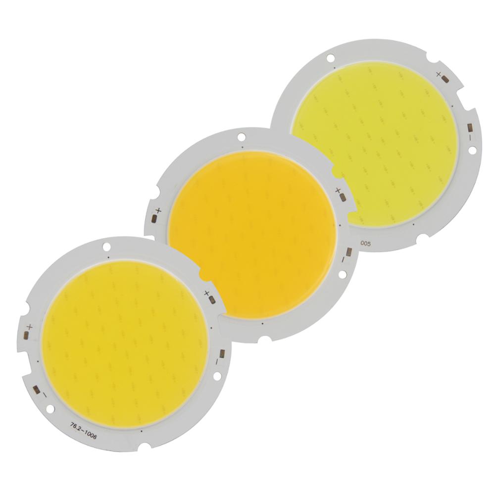 20W 24W 30W 40W LED COB Module LED COB Round Panel DC 12V 400mA 76mm PCB 60mm Emitting Area Warm Natural White