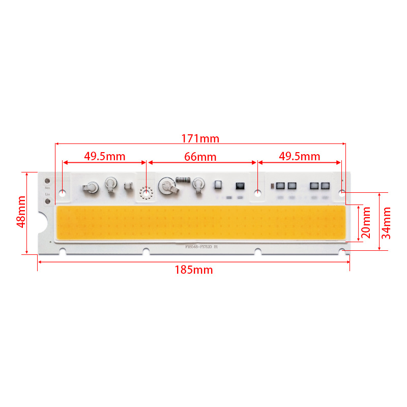 30W 40W 50W Driverless LED Light COB Chip Spotlight Size 185x48mm Emitting White 5000K