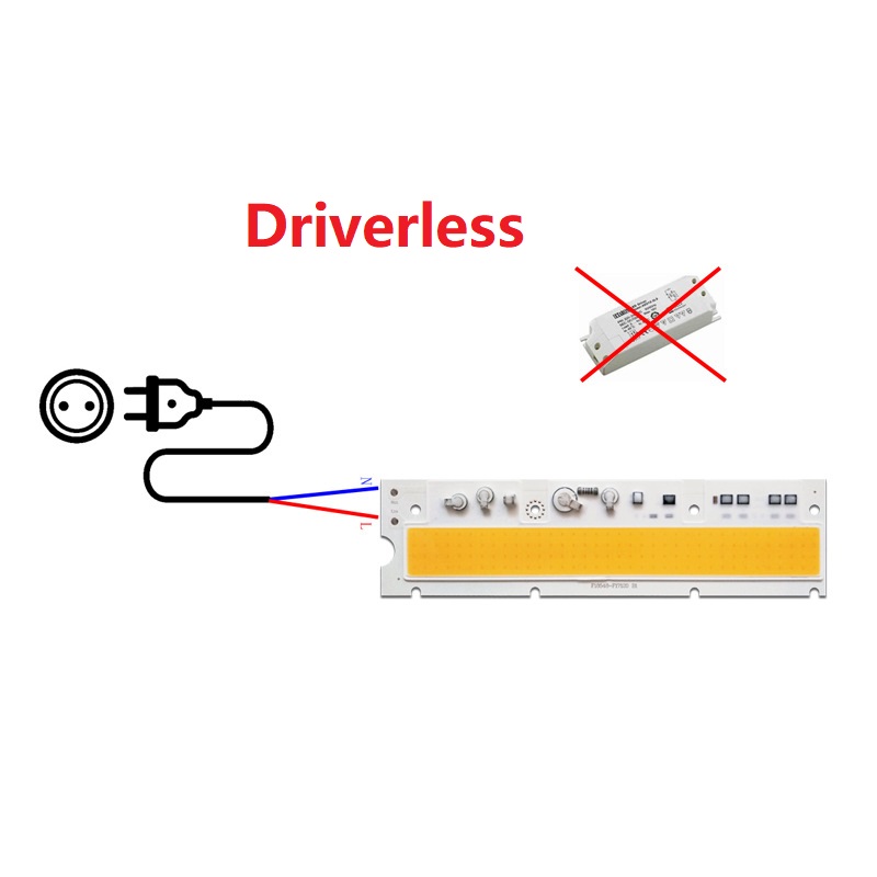 30W 40W 50W Driverless LED Light COB Chip Spotlight Size 185x48mm Emitting White 5000K