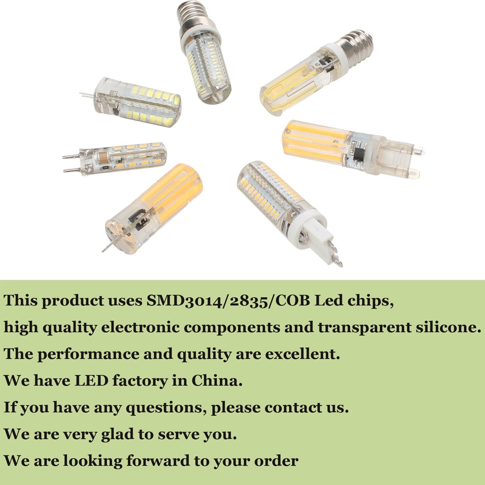 4W 5W 7W G4 G9 E14 COB LED Halogen Bulb AC220V/DC12V Home Light LED Silica Gel Lamp