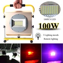 100W Recharge Portable LED Floodlight Lithium 18650 Battery 2400LM Outdoor Working Light