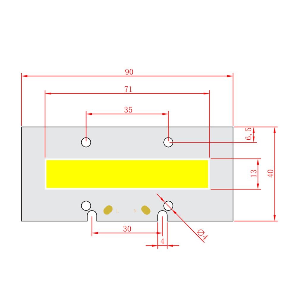 50W 110x40mm Led Cob Chip Diode Driverless AC 220V Warm White 380-840nm for Flood Light Plant Grow Full Spectrum