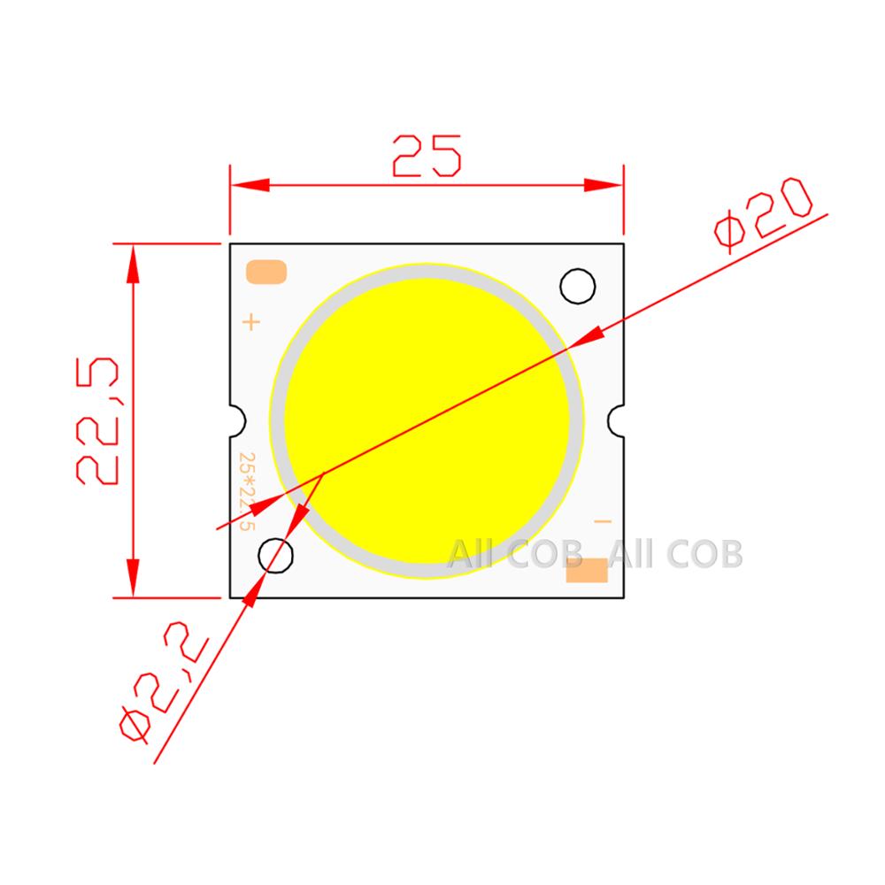 10W /15W /20W /30W Square LED COB Light 23*25mm PCB 20mm Emitting White Warm/ Natural White