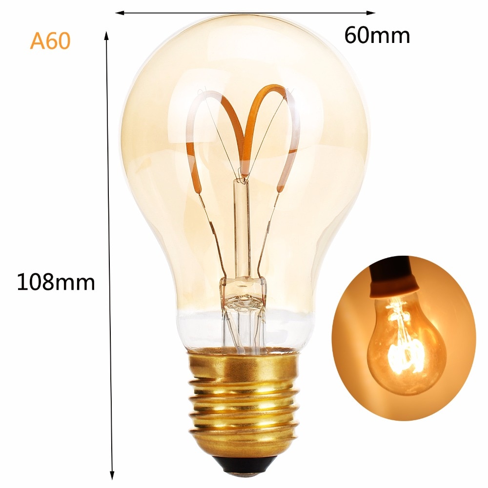 4W 6W 8W E27 G125 G95 G80 A60 T30 LED Edison Bulb 220V Home Light LED Filament Light Bulb