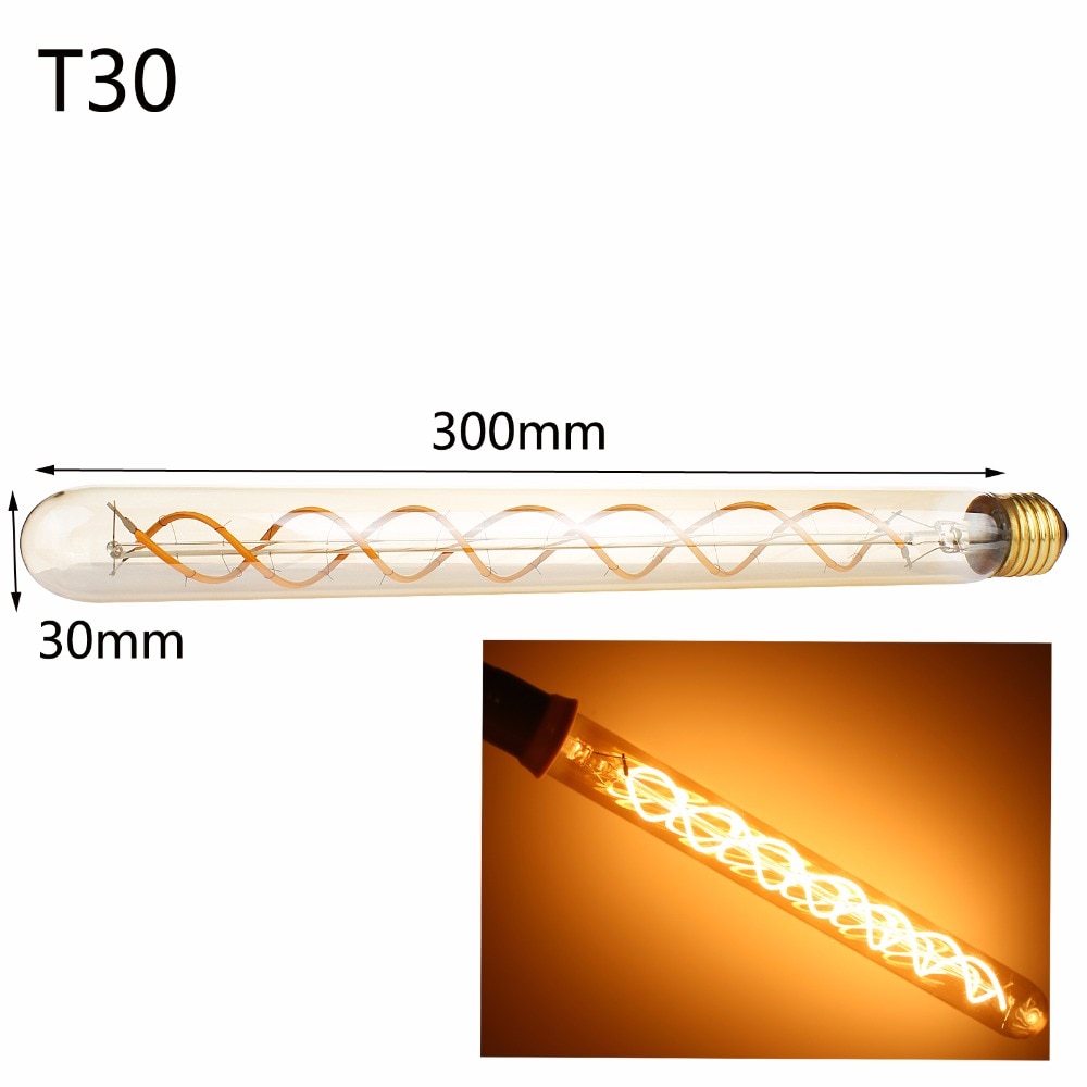 4W 6W 8W E27 G125 G95 G80 A60 T30 LED Edison Bulb 220V Home Light LED Filament Light Bulb