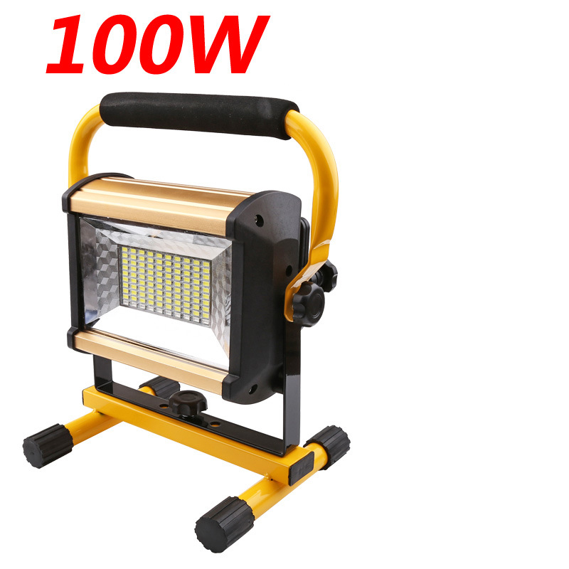 100W Recharge Portable LED Floodlight Waterproof IP67 Camping Lamp