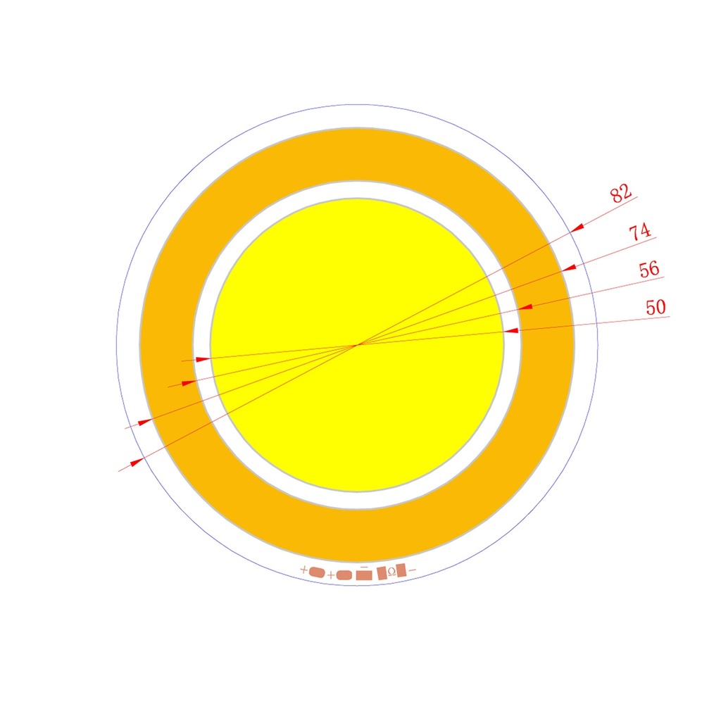 5.6*2W LED COB Module LED COB Round Panel DC12V/460mA 82MM Dual CCT ...