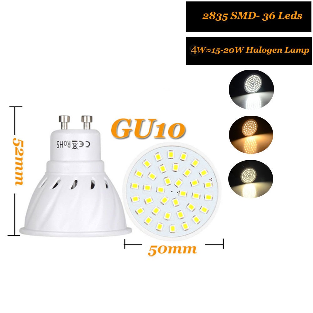 4W 6W 8W GU10 2835 SMD LED Bulb Lamp 110V/220V/DC12V/DC24V Home Light Spotlight 