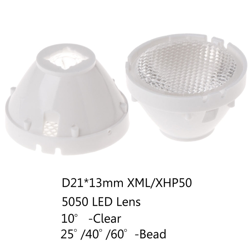 21mm 10/25/45/60 Degrees High Power Led Lens For CREE XML XML2 LED