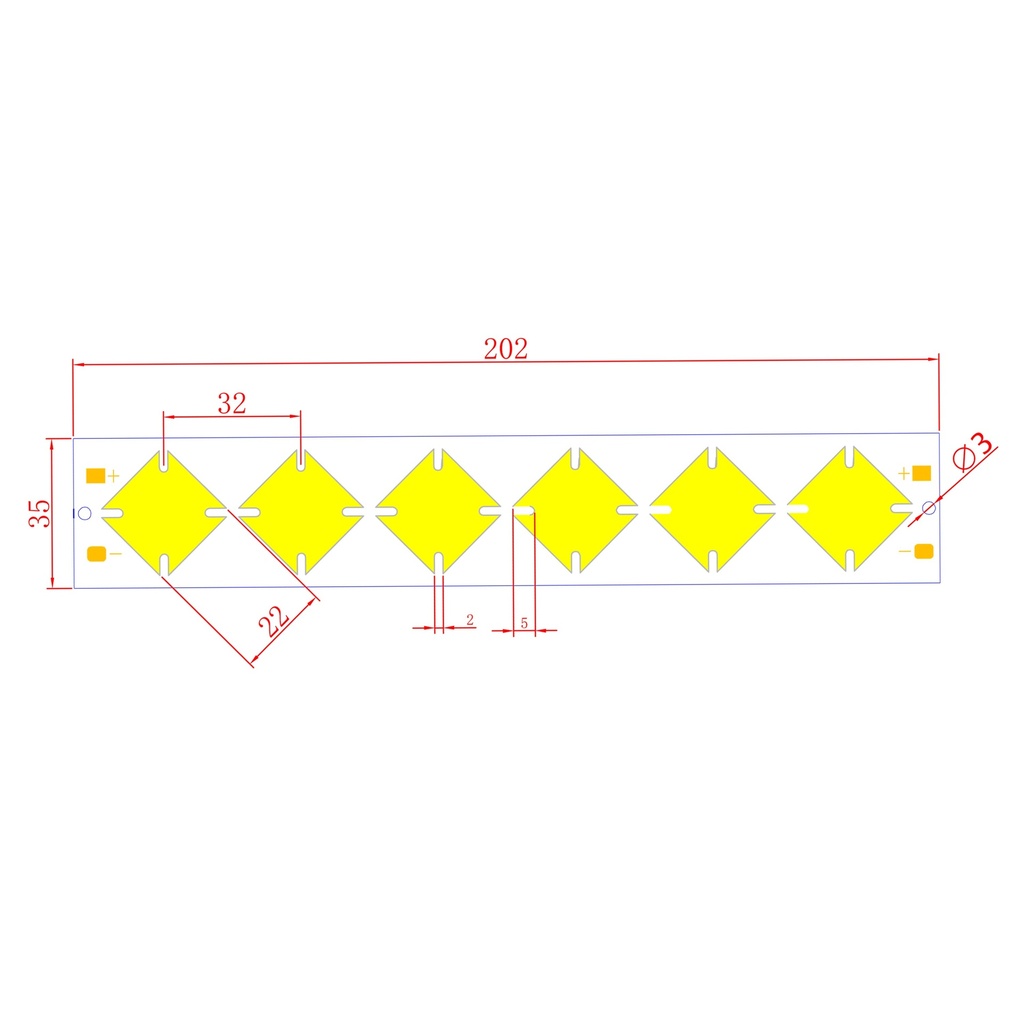 6W LED COB Light Bar Module 202*35mm Cold White 7000K DC 12V  