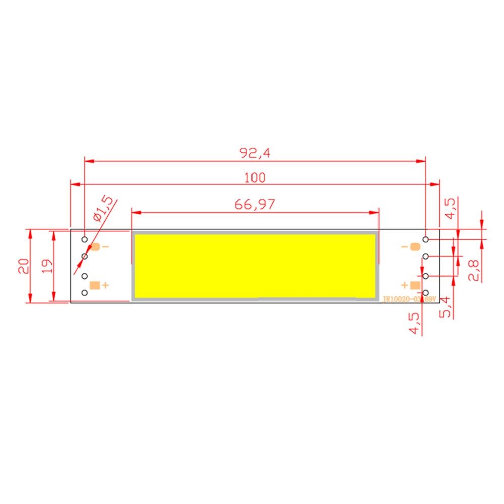  5W LED COB Light Bar Module 6-9V 830mA Warm White/ White 100*20mm