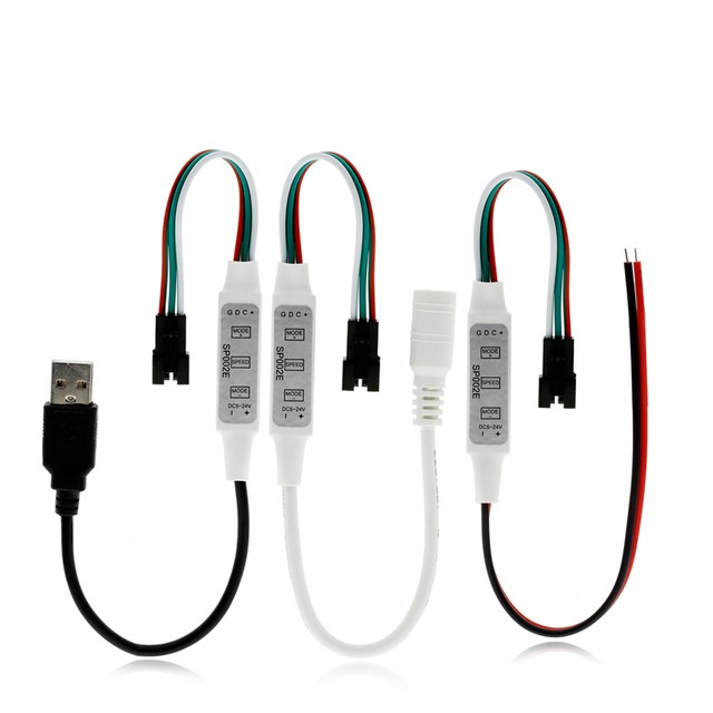 3 Types SP002E 3 Key Mini RGB Controller Micro-Controller for DC5-24V Pixels Dream Color WS2811 WS2812B LED Strip