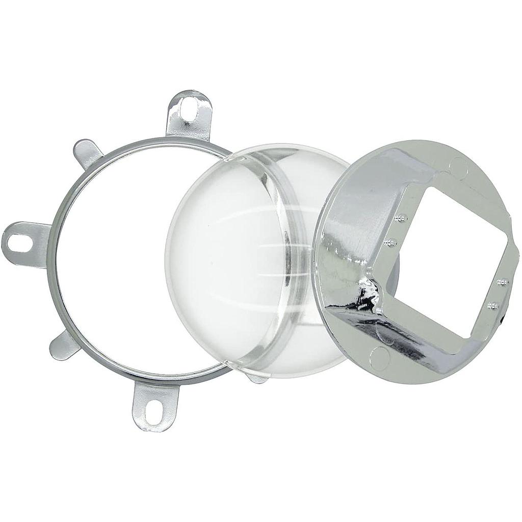 Optical Glass Lens 57mm + Reflector + Fixed Bracket Holder Suite for 20W-100W Power LED 60 Degree Focus