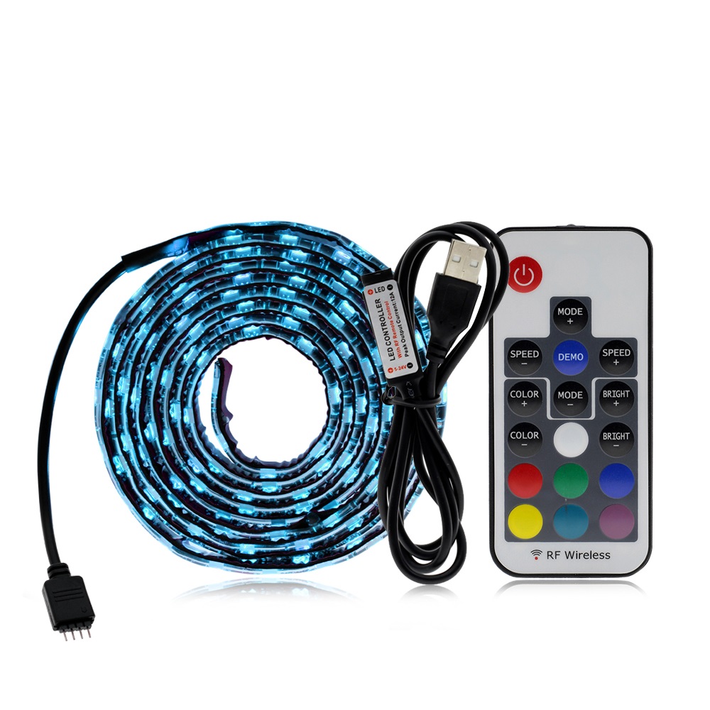 5V 5050 SMD RGB LED Strip with USB Controller For TV Background Lighting Music Control / Bluetooth / RF 17Key / mini 3Key Set