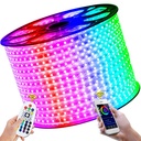 AC 220V 5050 SMD LED Flexible Strip 60LEDs/m 7 Colors RGB Flash Light