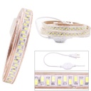 AC 220V 5730 SMD Gear Shape LED Flexible Strip 180LEDs/m Emitting White/Warm White/Blue