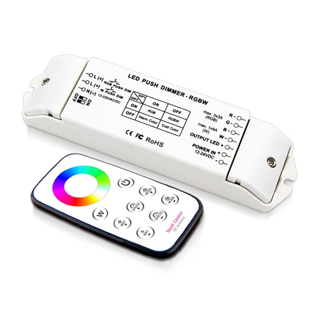 DC12-24V 4 Channels DIP Switch Wireless Constant Voltage RGBW LED Controller with RF Touch Remote