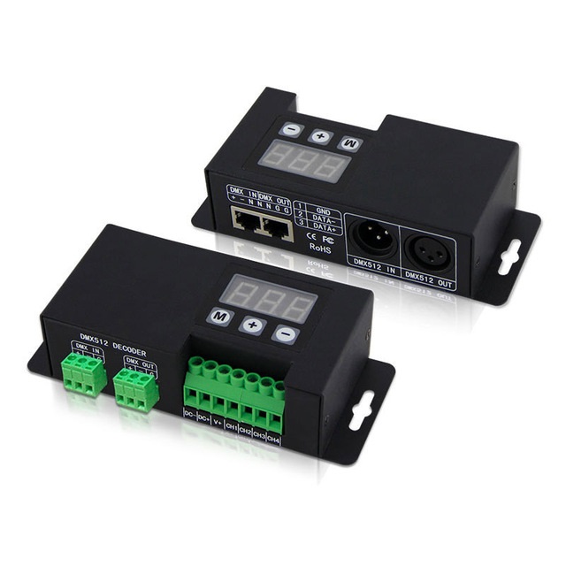 DC12V-24V 4 Channel RGB LED Controller DMX512 Decoder&Driver for LED Strip Module