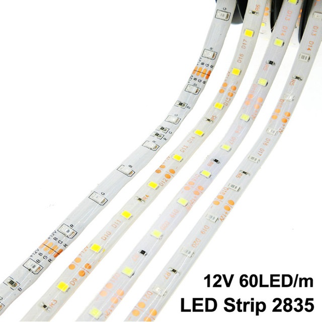 DC 12V 2835 SMD Flexible LED Strip 60LEDs/m RGB /White /Warm White /Blue /Green /Red /Yellow