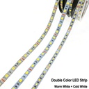 DC12V 5025 SMD Flexible LED Strip 60LEDs/m Emitting Double Color Warm White + Cold White