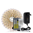 Double Color Led Strip Light 5025 / 2835 Cold White + Warm White 12V Strip 5M + CT Remote Controller +12V 3A Power Supply