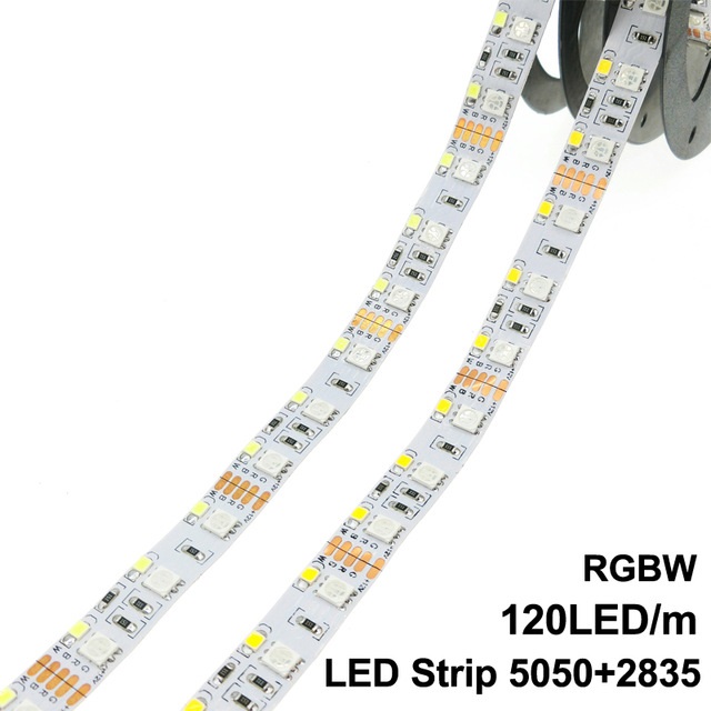 Double Row RGBW LED Strip 5050 RGB + 2835 White / Warm White DC12V 120 LED/m