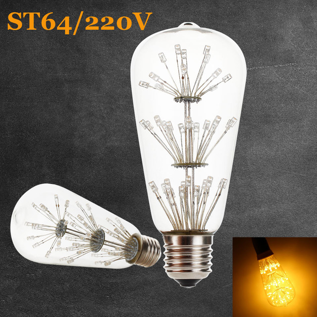 3W E27 ST64 LED Edison Bulb AC220-240V Home Light LED Filament Light Bulb