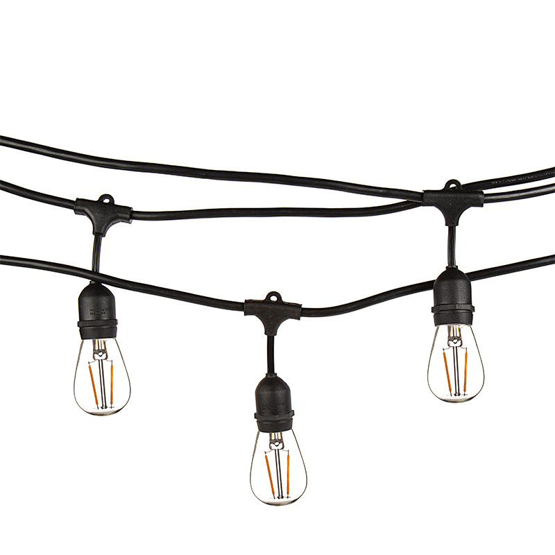String Lights - 33' - 15 LED Warm White Pendant Socket Commercial Grade Outdoor 