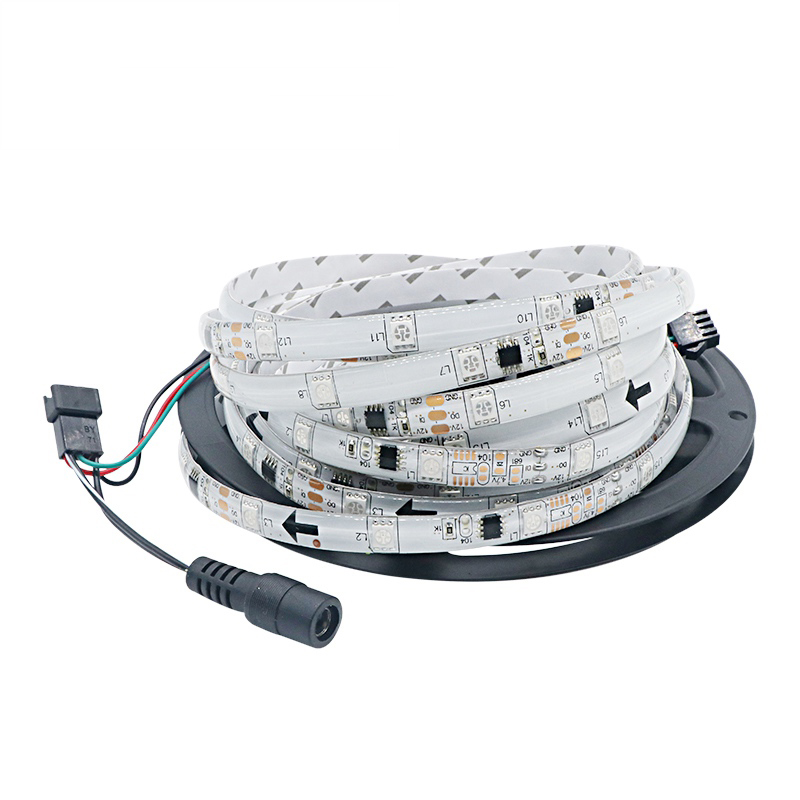 DC 12V Dream Color 5050 RGB LED Strip Light 16.4FT 1903 Smart IC Waterproof 30 Leds/m