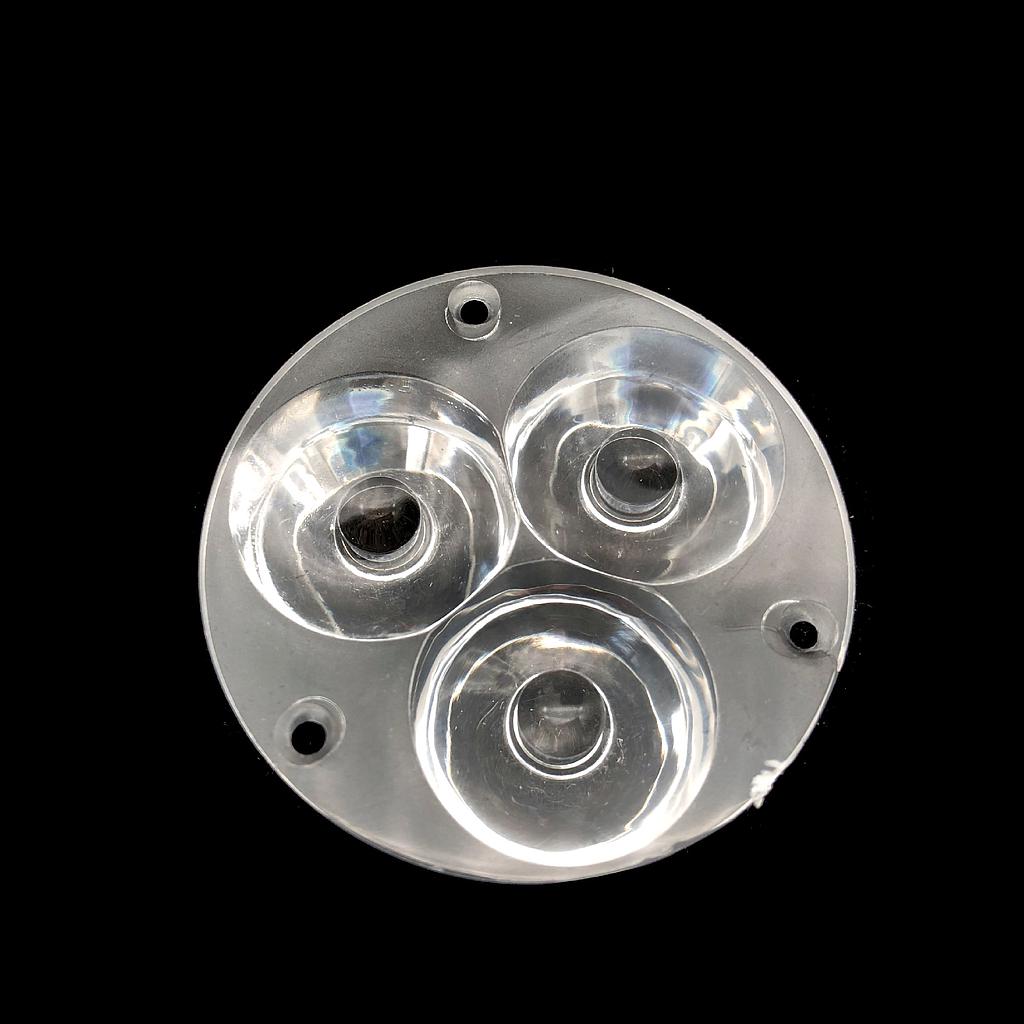 34mm Diameter LED Module Lens 3 LEDs 45° Flat Matte Lens
