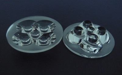 43mm Diameter LED Module Lens 5 LEDs 15° 45° 60° Flat Water Clear Lens